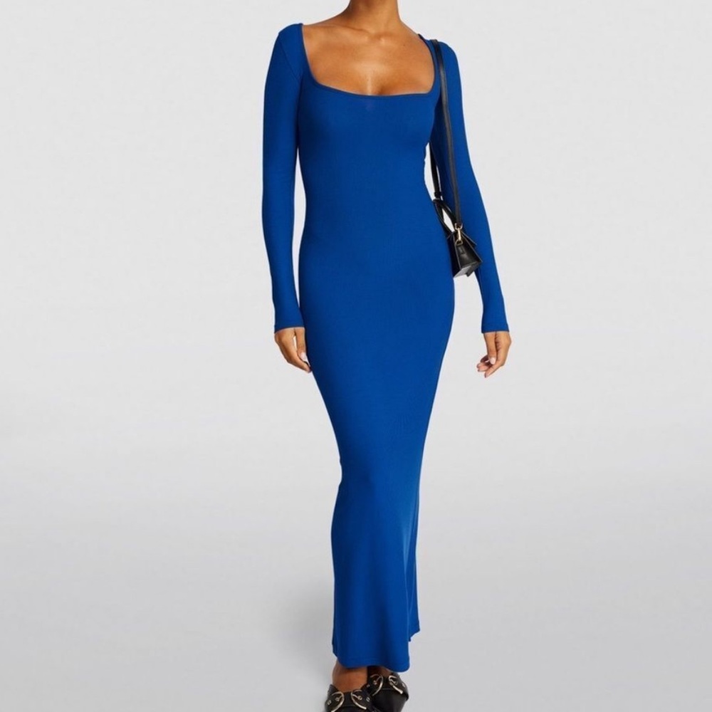 Skims Soft Lounge Maxi Dress Small Cobalt